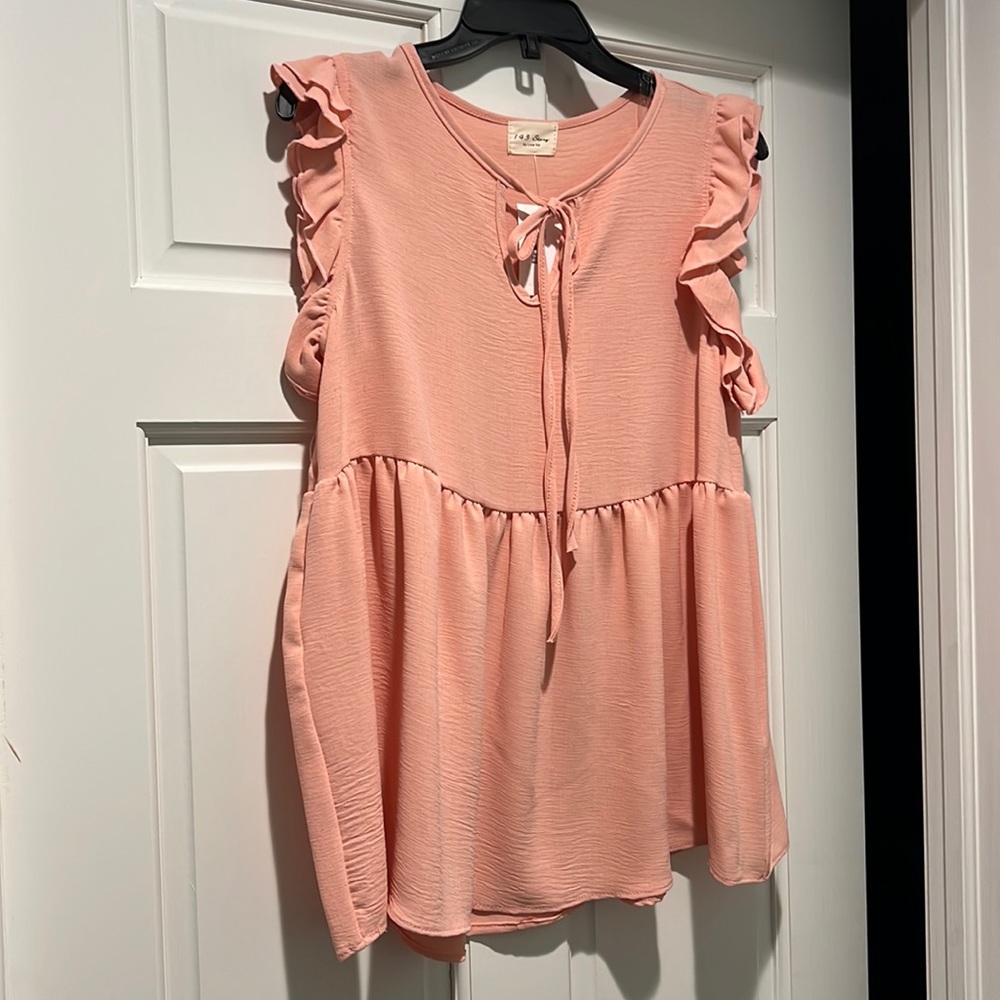 Ruffle Wing Babydoll Top - cotton Candy Pink, Sizes Small-Large,  New w/ Tags